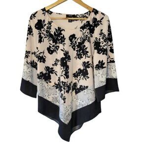 Alfani Blouse with Handkerchief Hem Blush Pink, Grey and Black SIze Small